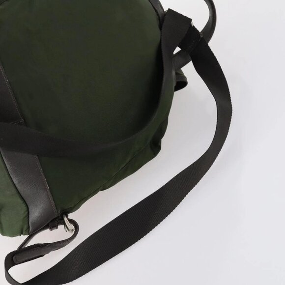 PRADA Backpack Nylon Khaki Silver Auth bs29914 main image 12